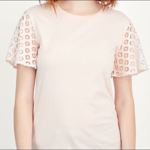 Stella & Dot Tops - Stella&dot Olive Eyelet Knit Top.  Blush. S.